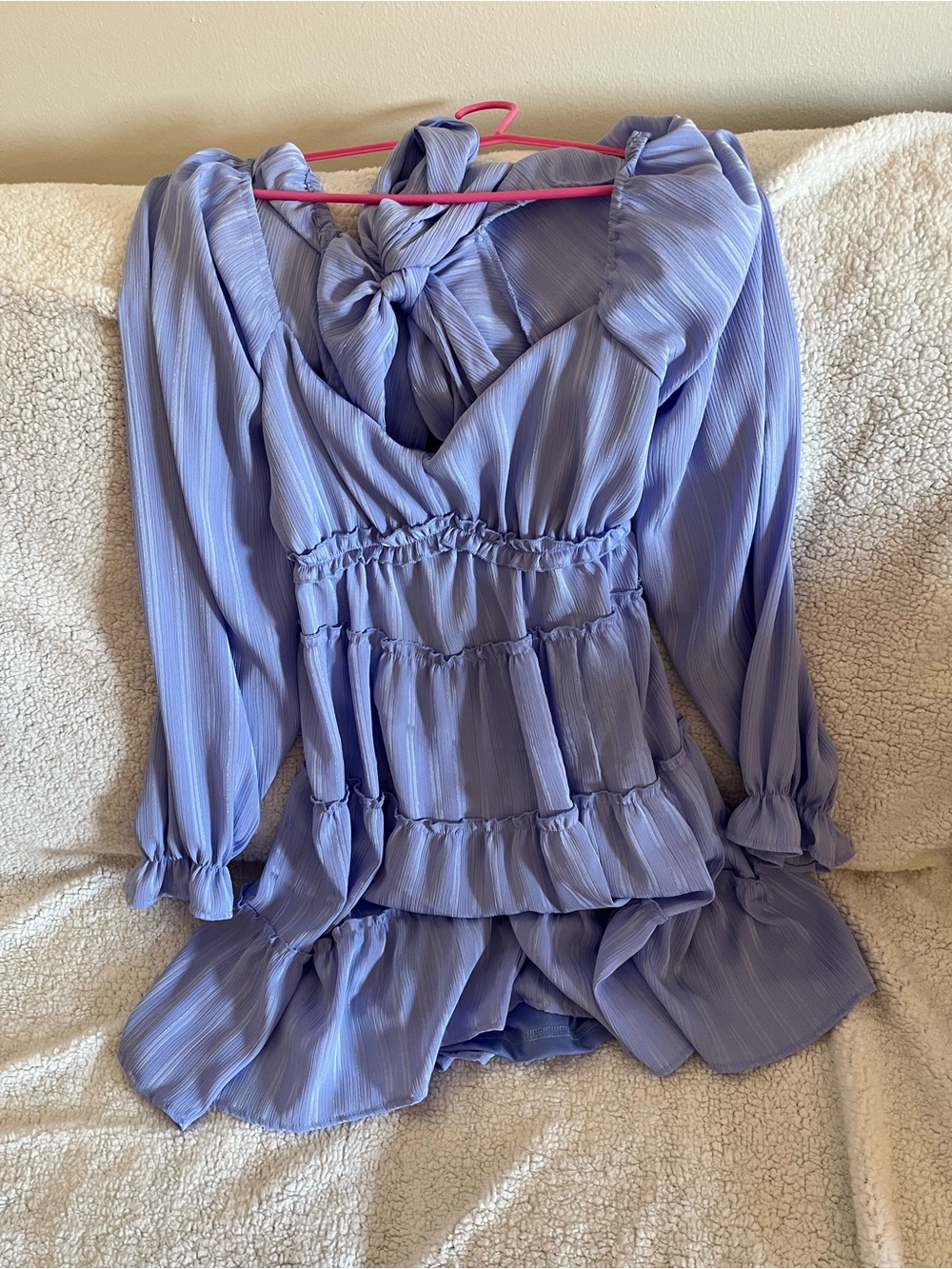 Altar'd State Lavender Ruffle Long-Sleeve Peasant Top-Size L-brand new w/ tags
